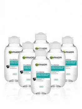 Image of Garnier Garnier Pure Active Purifying Hand Sanitiser Gel Hydro Alcoholic 125ml Pack of 6, One Colour, Women