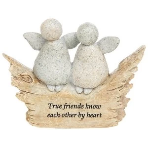Image of Pebble Art Angel True Friends Ornament