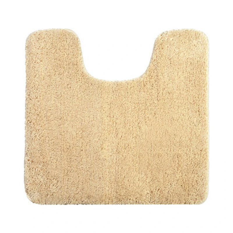 Image of Allure Bath Fashions Luxury Microfibre Pedestal Toilet Mat Non-Slip - Beige