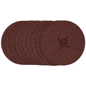 Image of 68628 Fibre Sanding Discs, 125mm, 36 Grit, (10 Pack) - Draper