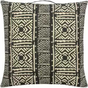 Image of Furn Kericho Geometric 100% Cotton Cushion Cover, Monochrome, 55 x 55 Cm