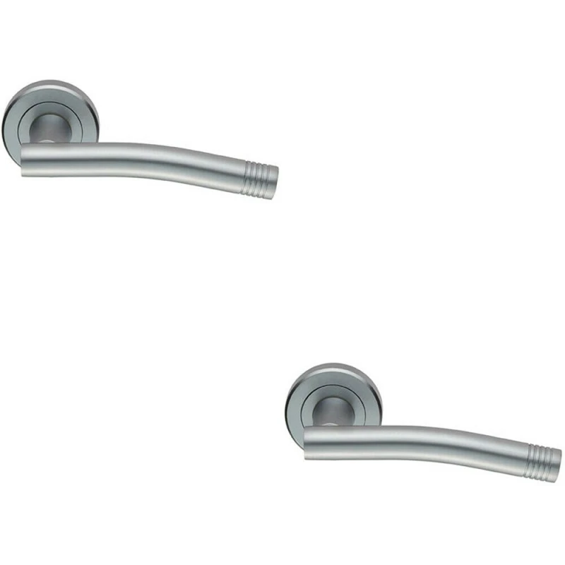 Image of Loops 2x PAIR Round Bar Handle with Arch Concealed Fix Round Rose Satin Chrome Multi