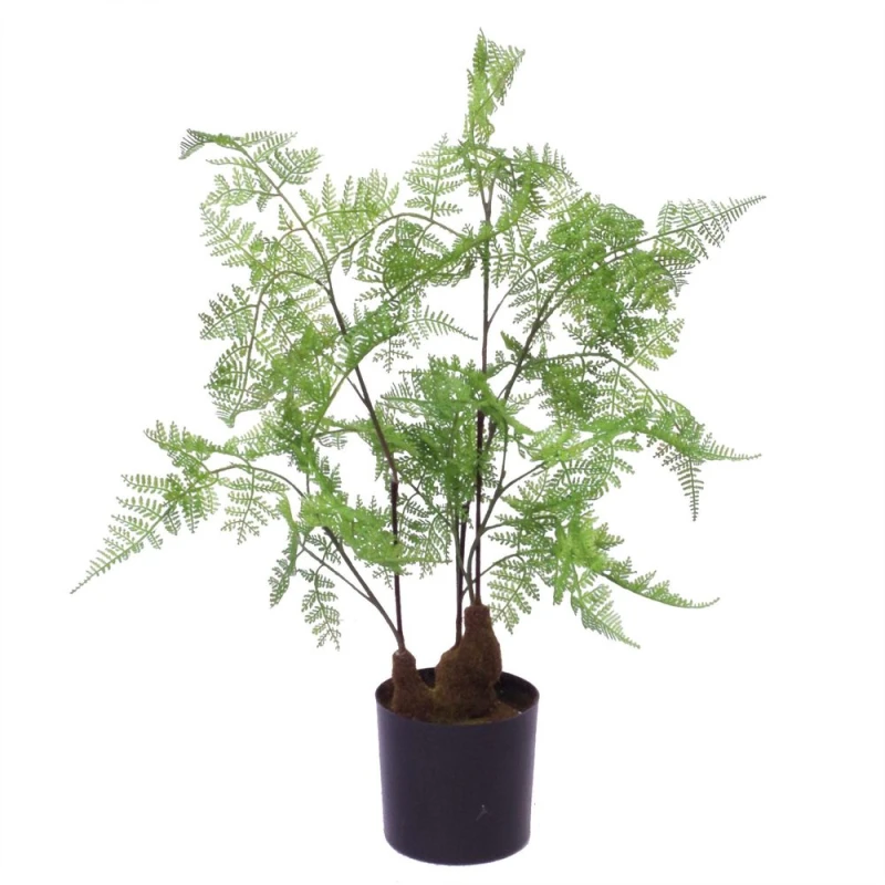 Image of Leaf Artificial Fern Tree Plant Natural Moss 60cm 2ft Leaf Trees Realistic Plant Botanik Green