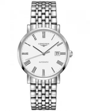 Image of Longines Elegant Collection White Dial Stainless Steel Mens Watch L4.910.4.11.6 L4.910.4.11.6
