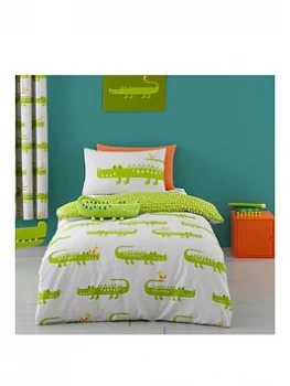 Image of Cosatto Cosatto Crocodile Smiles Duvet Set - Single, Grey, Size Junior