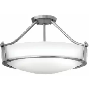 Image of Loops - 2 Bulb Flush Light Low Ceiling Antique Nickel LED E27 60W Bulb