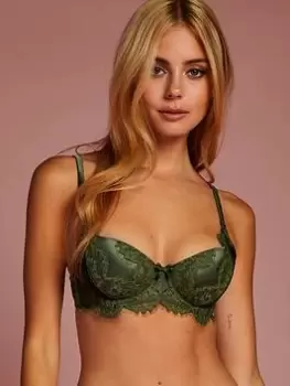 Image of Hunkemoller Hannako Padded Bra, Green, Size 38D, Women