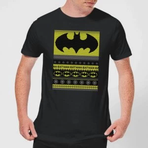 Image of DC Comics Batman Mens Christmas T-Shirt in Black - M - Black
