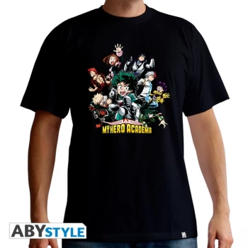 Image of My Hero Academia - Heroes Mens Medium T-Shirt - Black