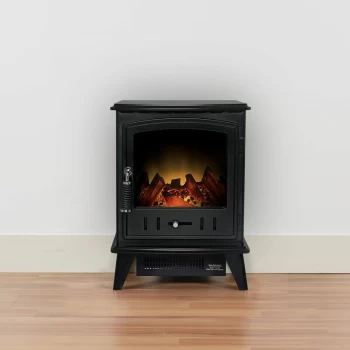 Image of Adam Fires - Adam Aviemore Freestanding Stove Fire Heater Heating Real Log Effect Black