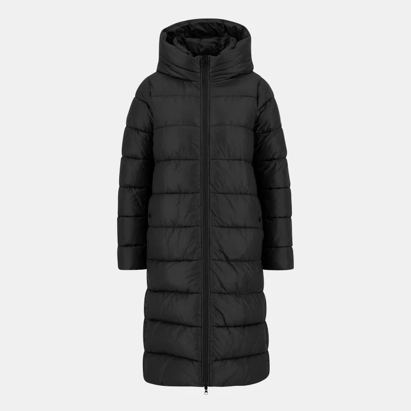 Image of Barbour International Womens Olivios Lightweight Hooded Long Puffer Jacket Black female 14 (L)