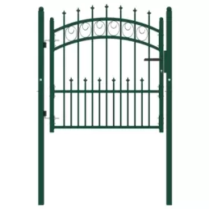 Image of Vidaxl Fence Gate With Spikes Steel 100X100cm Green
