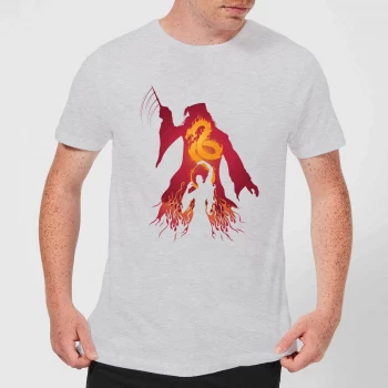 Image of Harry Potter Dumbledore Voldemort Mens T-Shirt - Grey - XS - Grey