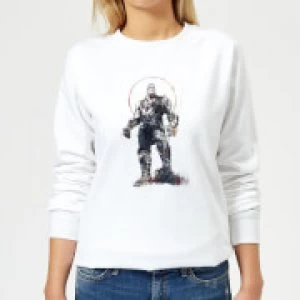 Image of Marvel Avengers Infinity War Thanos Sketch Womens Sweatshirt - White - M