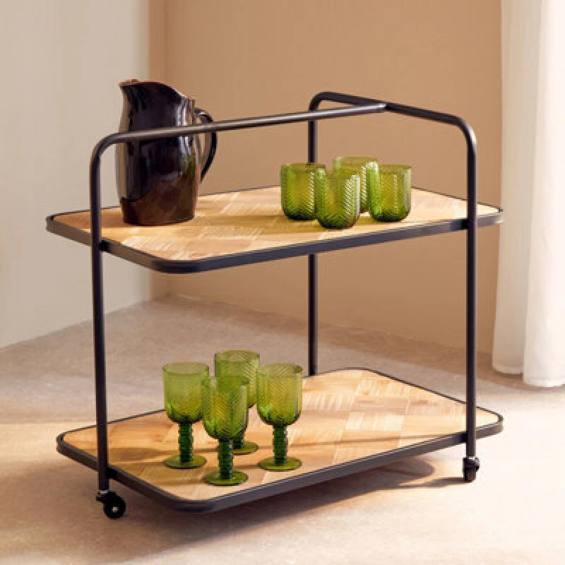 Image of Orsina Sturdy Design Trolley, Compact Kitchen Trolley For Entertaining Guests, Versatile Kitchen Storage Trolley