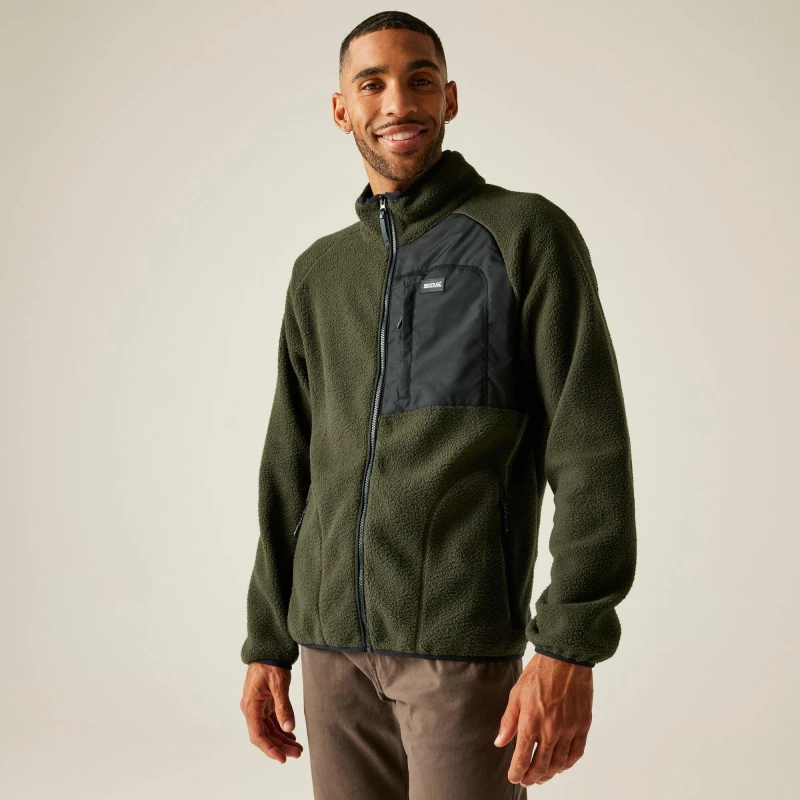 Image of Regatta Regatta Men Frankie Borg Full-Zip Insulating Fleece in Green Size: Medium Green M Male 5063516104216