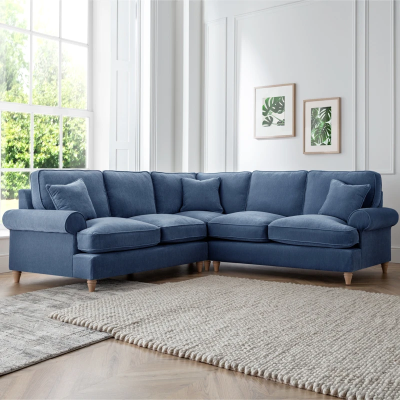 Image of The Great Sofa Company Ezra 2 Corner 2 Manhattan Navy Navy Unisex