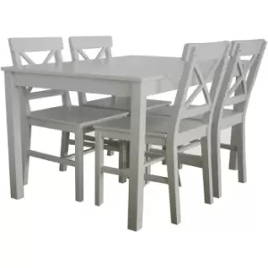 Image of 4-Seater Grey Malaren Dining Set, Chair W41xD50xH87cm and Table W118xD75xH73cm - Grey
