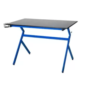 Image of Neo Direct Blue Neo Ergonomic Gaming Desk with Headphone Hook Cup Holder & Cable Management