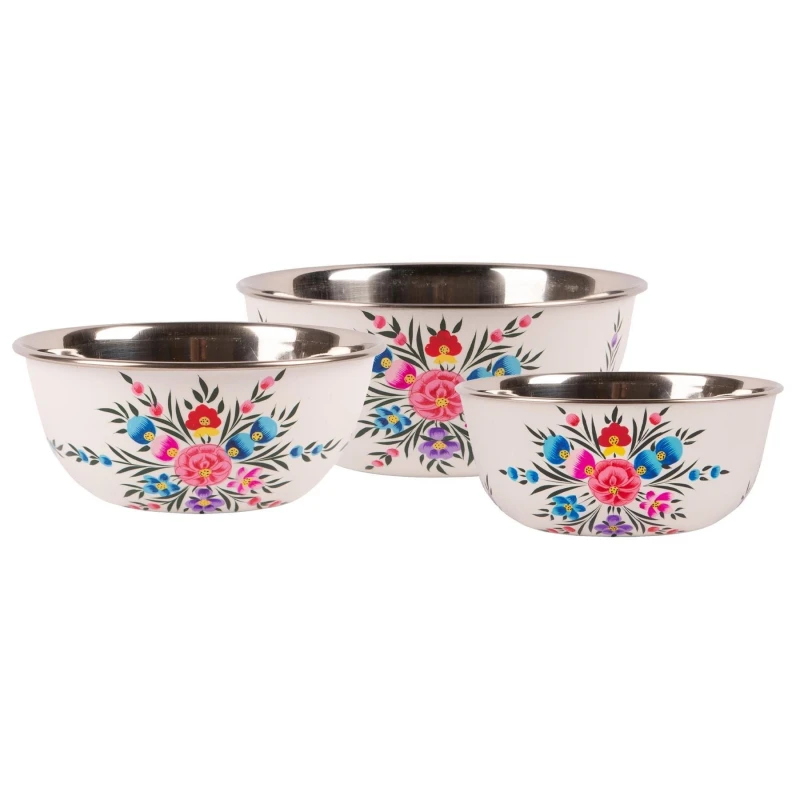 Image of Billycan 3Pc Picnic Bowl Set - Cotton Pansy