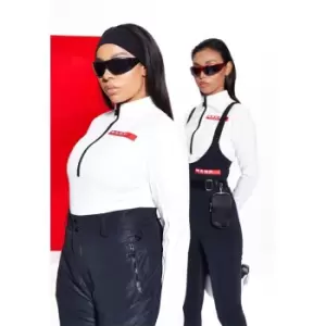 Image of Missguided High Neck Ski Bodysuit - White