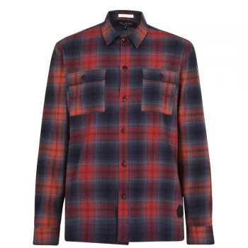 Image of Ted Baker Lecture Shacket - Dark red