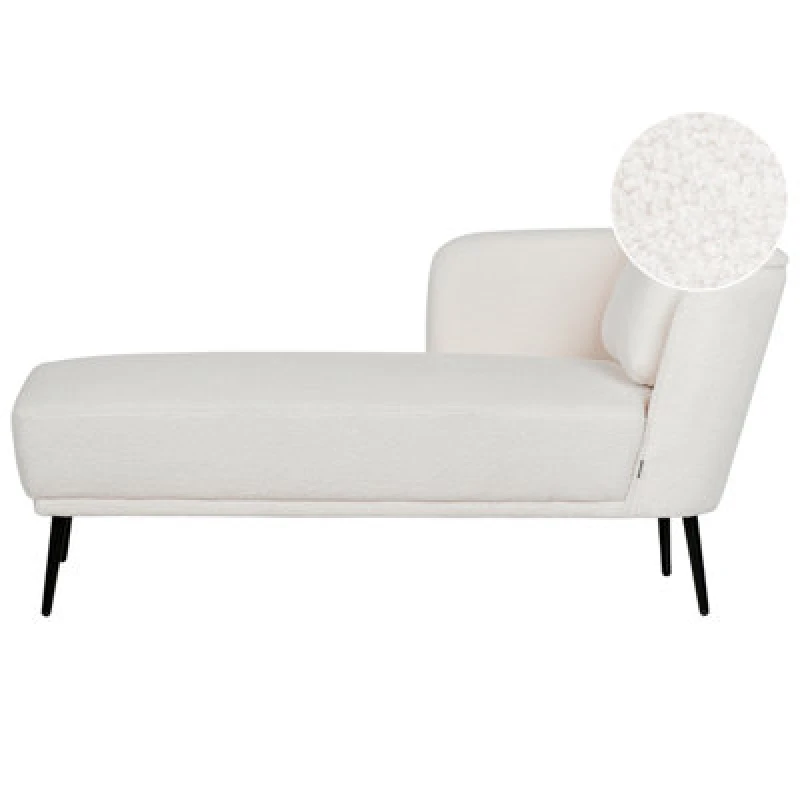 Image of Beliani Right-Hand Chaise Lounge Artheze Boucle Off-White