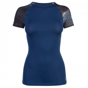Image of Reebok Short Sleeve Oilslick T Shirt Ladies - Bunker Blue