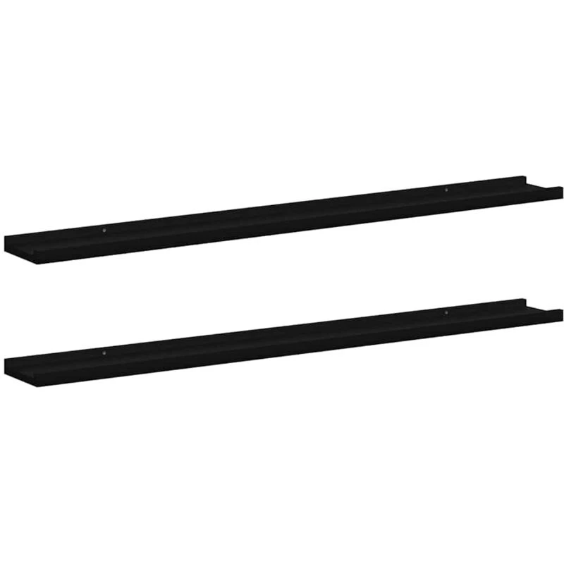 Image of VIDAXL Wall Shelves 2 pcs Black 100x9x3cm Vidaxl 8720286417669