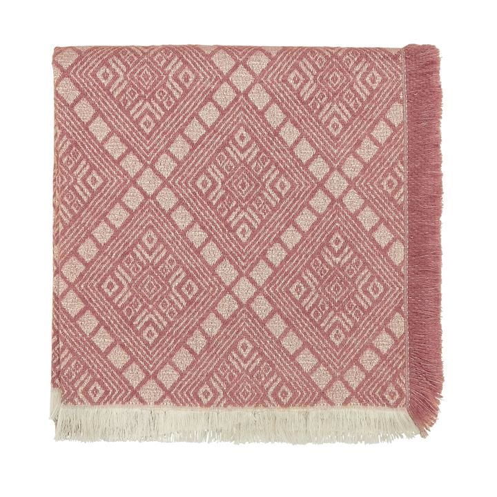 Image of Sanderson Rose Acrylic and Cotton 'Cantaloupe' Woven Throw - Woven Throw