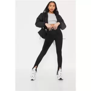 Image of I Saw It First Ribbed Split Front Legging - Black