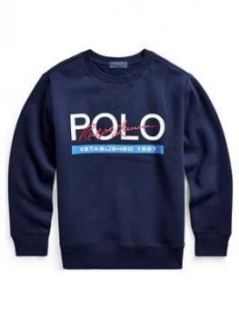 Image of Ralph Lauren Boys Polo Crew Neck Sweat Top - Navy