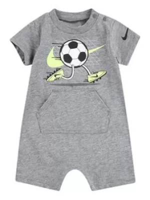 Image of Boys, Nike Younger Boy Graphic Romper, Grey, Size 3 Months