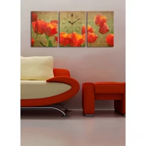 Image of 3P3040CS-69 Multicolor Decorative Canvas Wall Clock (3 Pieces)