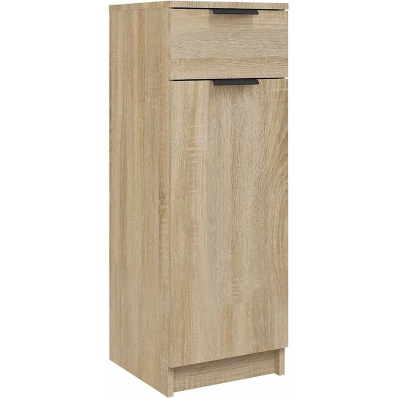 Image of Vidaxl Bathroom Cabinet Sonoma Oak 32X34X90 Cm Engineered Wood, Brown 811289