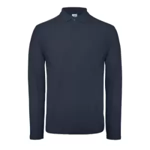 Image of B&C ID.001 Mens Long Sleeve Polo (Pack Of 2) (L) (Ultramarine)