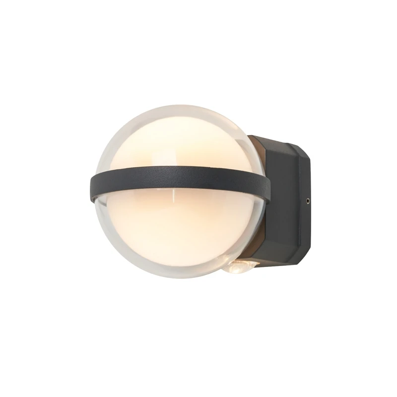 Image of Zink Anmo 6W LED Globe Up and Down Outdoor Wall Light CCT in Anthracite
