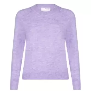 Image of Selected Femme Lulu Knit Top - Purple