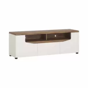 Image of Toledo 2 Door 1 Drawer TV Unit In White And Oak Effect