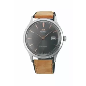 Image of Orient Bambino (42mm) Automatic Grey Dial Tan Leather Strap Mens Watch FAC08003A0