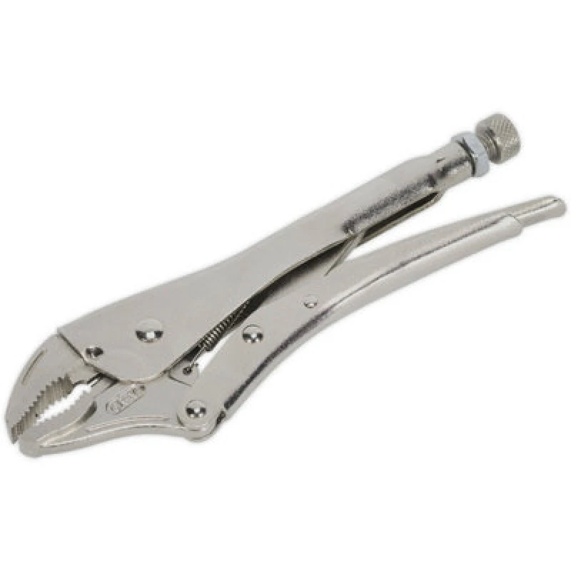 Image of Loops 230mm Locking Pliers - Curved Deeply Serrated 45mm Jaws - Hardened Teeth Multi