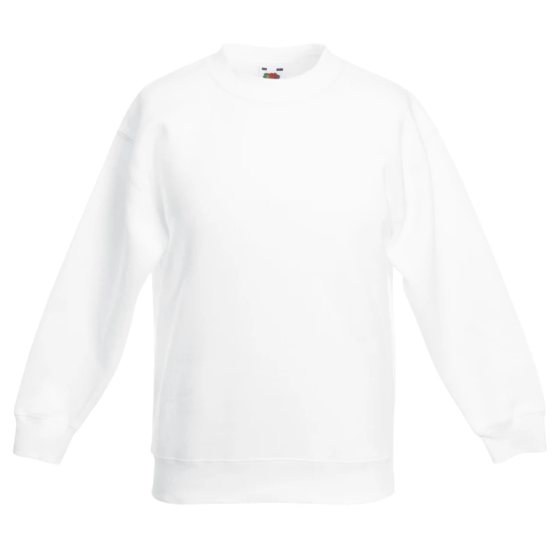Image of Fruit of the Loom Classic 80 20 Set-In Sweatshirt in White Size: 12-13 Years White Unisex 12-13 Years