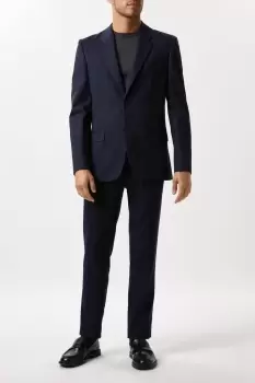 Image of Slim Fit Blue Marl Jersey Blazer