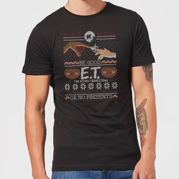 Image of E.T. the Extra-Terrestrial Be Good or No Presents Mens T-Shirt - Black - 5XL