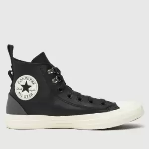 Image of Converse Black & White All Star Hi Leather Hike Trainers