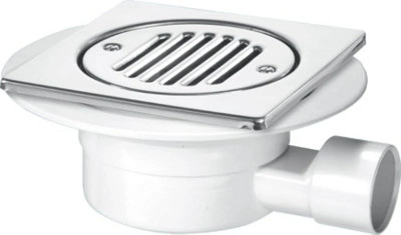 Image of McAlpine VSG1T6SS Valve Shower Gully, Tile with removable Grid, 1.5" Horizontal Outlet White