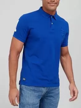 Image of Superdry Vintage Superstate Polo Shirt - Blue Size S, Men