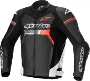 Image of Alpinestars GP Force Motorcycle Leather Jacket, black-white-red, Size 48, black-white-red, Size 48