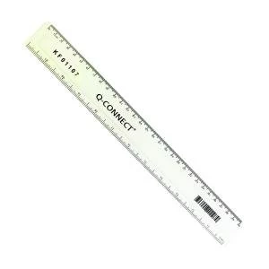 Image of Q-Connect Acrylic Shatter Resistant Ruler 30cm Clear Pack of 10