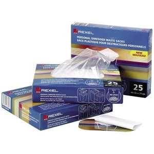Image of Rexel AS3000 175L Shredder Waste Sacks Pack of 100 Waste Sacks